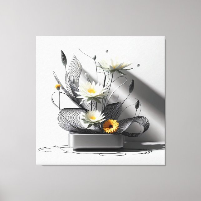 Linear Bloom in Metal Leinwanddruck (Vorderseite)