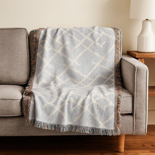 Linear Weave Sky Gray & Mute Cream Decke (Von Creator hochgeladen)