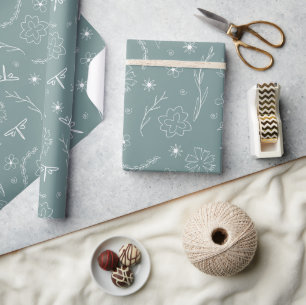 Linearblumenmuster Geschenkpapier