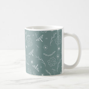 Linearblumenmuster Kaffeetasse