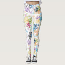 Lineare BlumenLeggings