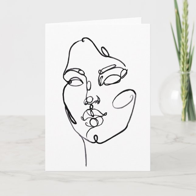 Lineare Gedanken - Gesichter Karte (Vorderseite)