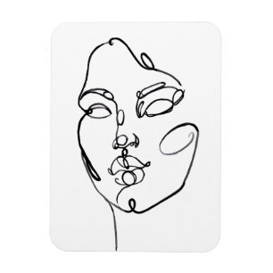 Lineare Gedanken - Gesichter Magnet