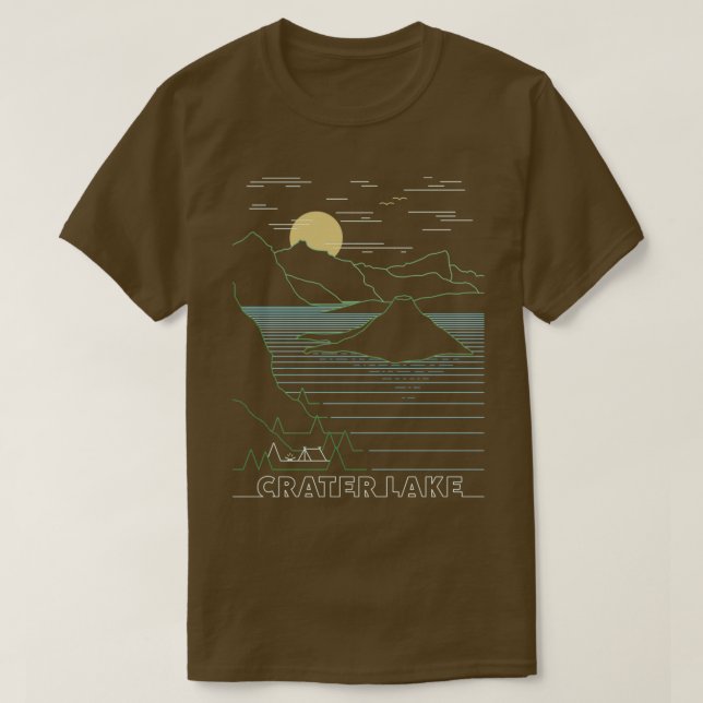 Lineare Krater Nationalpark California T-Shirt (Design vorne)