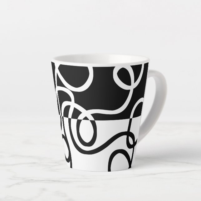 Lineare Überzeugung I: Abstrakt Schwarz & Weiß Milchtasse (Rechte Ecke)