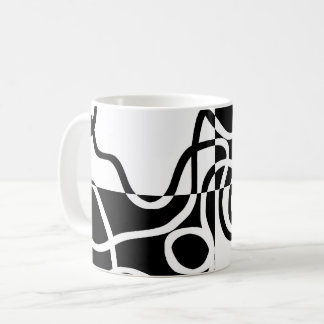 Lineare Überzeugung II: Abstrakt Schwarz und Weiß Kaffeetasse