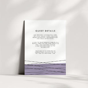 Lineare Wedding Guest Details Card Gray Lilac Begleitkarte