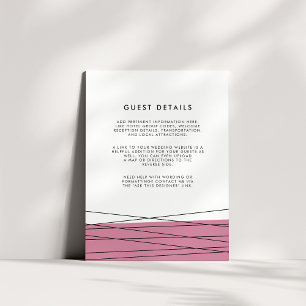 Lineare Wedding Guest Details Card Marsala Begleitkarte