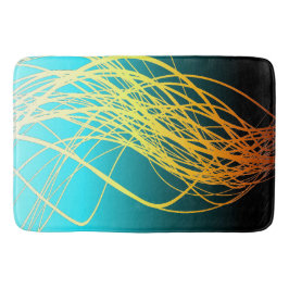 Linearer Fluss-blaues Gold - Bad-Matte Badematte