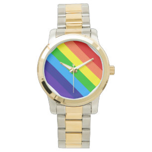 Linearer Regenbogen Armbanduhr