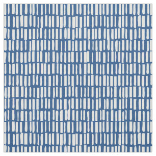 Lineares, modernes Muster - Sagamore - Blau Stoff