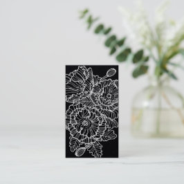 Linearistische Blume sind schwarz Visitenkarte