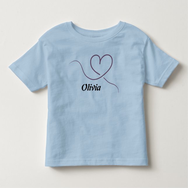 Lineart heart name kleinkind t-shirt (Vorderseite)