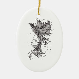 Lineart Phoenix Keramik-Verzierung Keramik Ornament