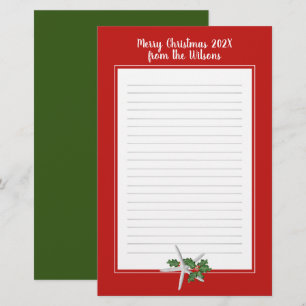 Lined Christmas Starfish Schreibpapier Briefpapier