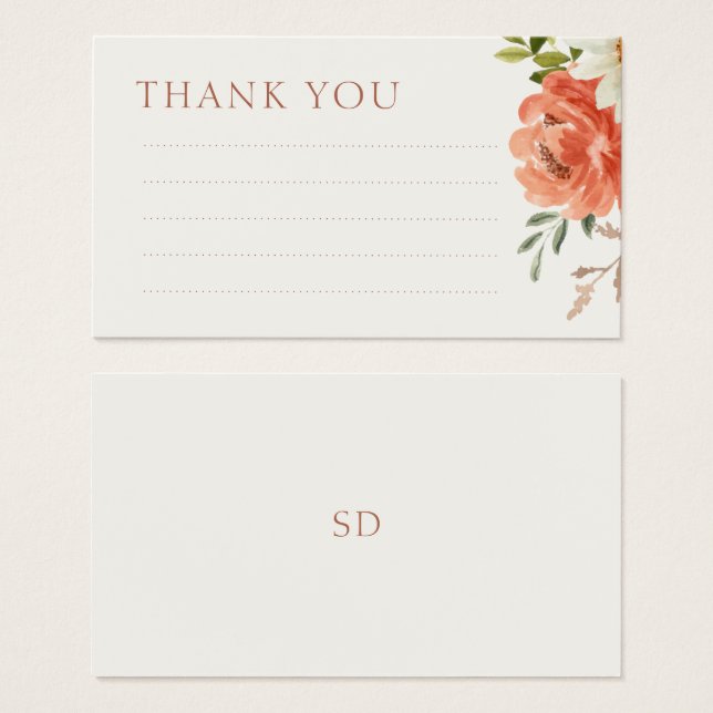 Lined Floral Wedding Vielen Dank Ihr Hinweis Einsc (Vorne & Hinten)