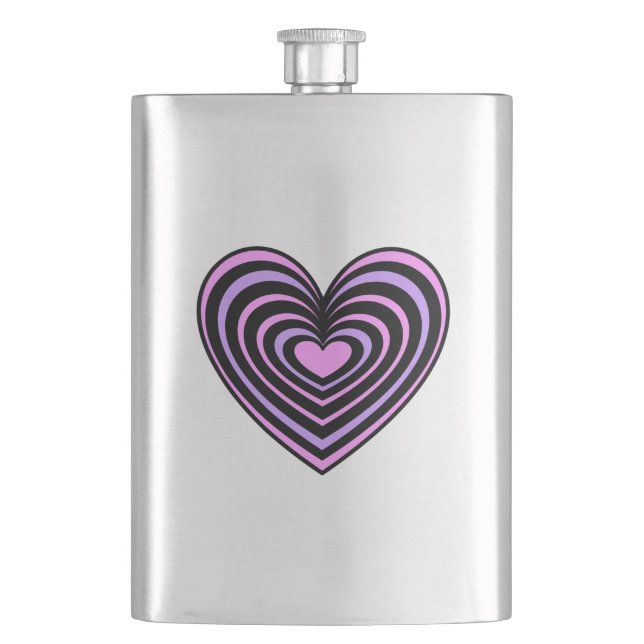 Lined Heart Flachmann (Vorderseite)