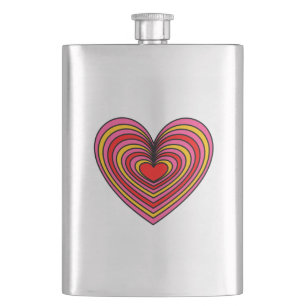 Lined Heart Flachmann