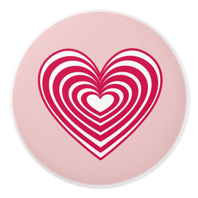 Lined Hearts Keramikknauf (Vorderseite)