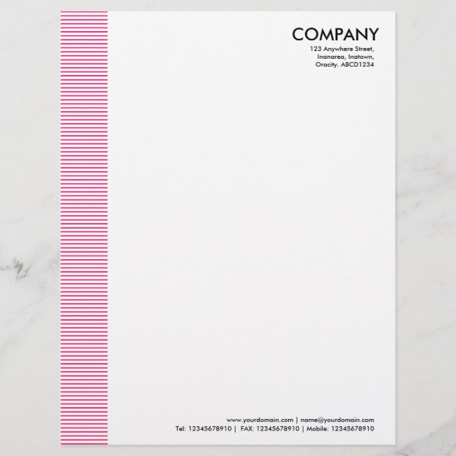 Lined Margin - Neon Red Briefkopf (Vorderseite)