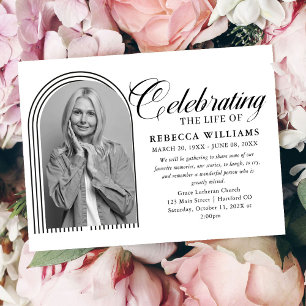 Lined Minimal Calligrafy Celebration of Life Einladung