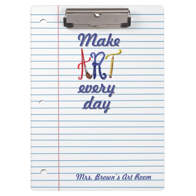 Lined paper Art teacher notepad Klemmbrett (Vorderseite)