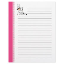 LIned Recipe Letter Pages with Koch Art