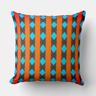 Lined Sky Blue Diamonds Kissen