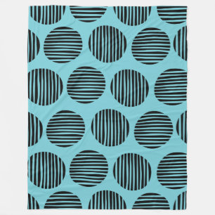 Lined Spots 190917 - Schwarz auf Robin Egg Blue Fleecedecke