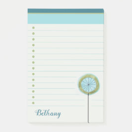 Lined Stylish Modern Blume Bullet List Post-it Klebezettel
