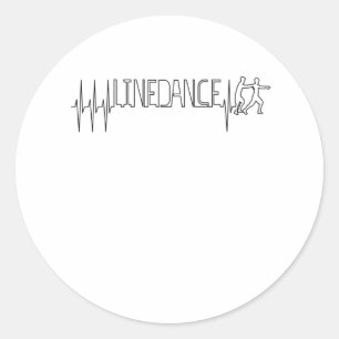 Linedance Line Dance Heartbeat Runder Aufkleber