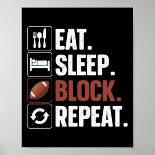 Lineman Art for Men Women Football Player Offensiv Poster