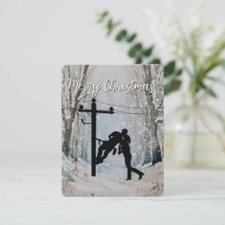 Lineman Christmas Card Feiertagskarte