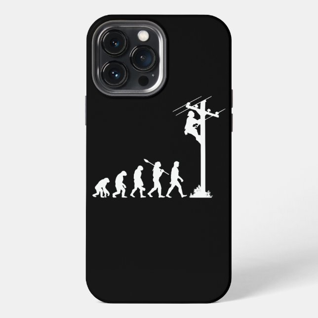lineman evolution electrician lineman  iPhone 13 pro max hülle (Rückseite)