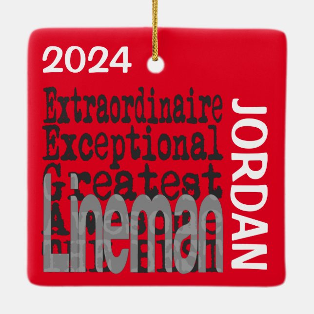 Lineman Extraordinaire CUSTOM Keramikornament (Rückseite)