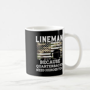 Lineman Football Geschenk Patriotic American Flag  Kaffeetasse
