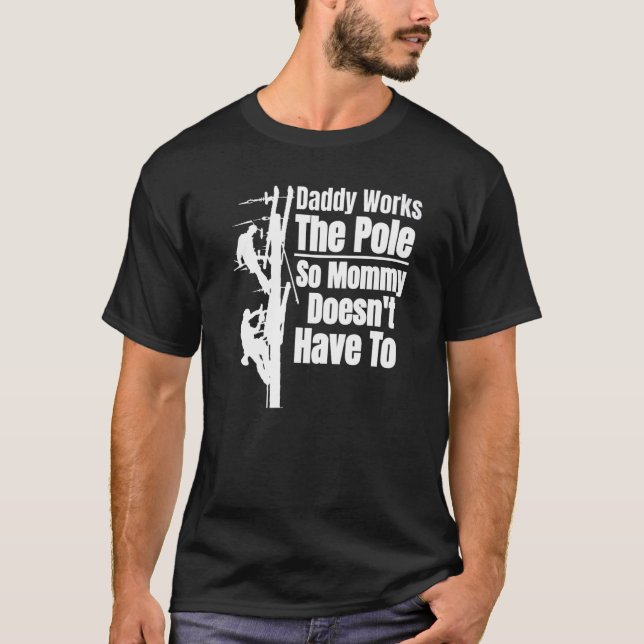 Lineman für Verheiratete Männer und Lineman Mama T-Shirt (Vorderseite)