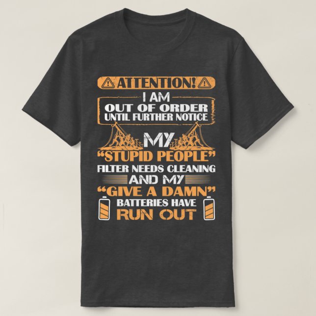 Lineman lustige zitiert Aufmerksamkeit T-Shirt (Design vorne)