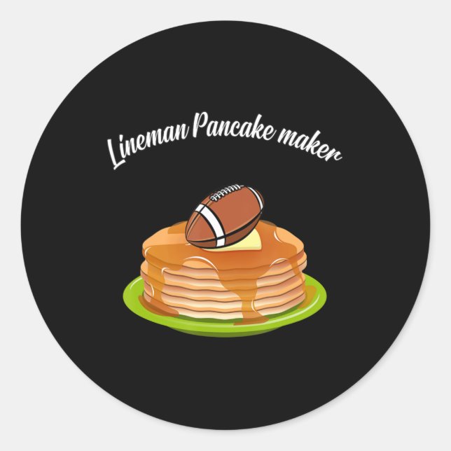 Lineman Pancake maker Football Runder Aufkleber (Vorderseite)