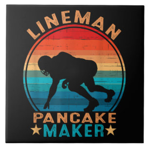 Lineman Pfannkuchen-Macher - American Football Fliese