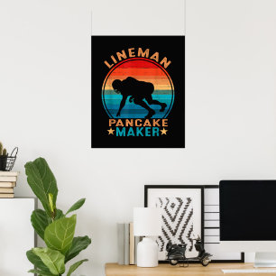 Lineman Pfannkuchen-Macher - American Football Poster