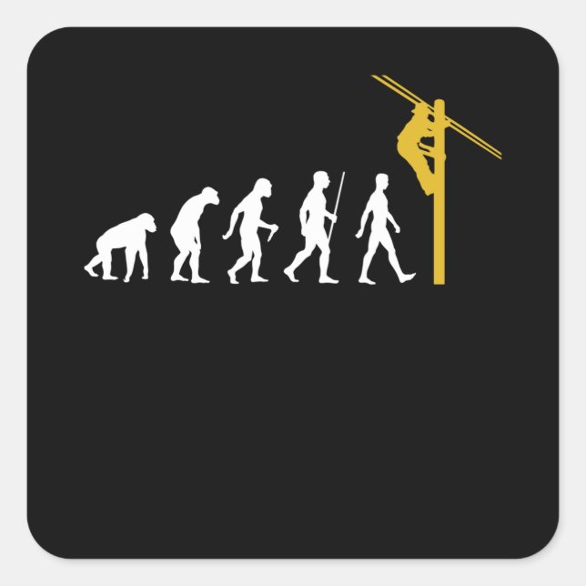 Lineman Quadratischer Aufkleber (Vorderseite)