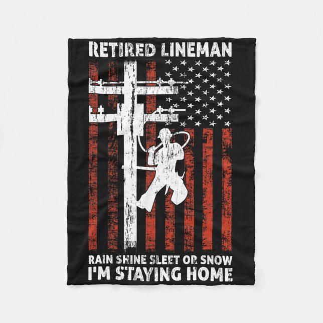Lineman Rente 4. Juli Funny Novelty Man W Fleecedecke (Vorderseite)