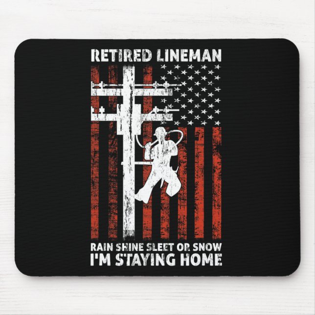 Lineman Rente 4. Juli Funny Novelty Man W Mousepad (Vorne)