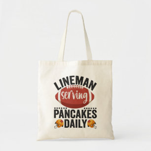 Lineman Serving Pancakes Daily Funny Football Gesc Tragetasche