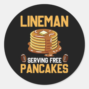 Lineman Serving Pancakes Daily Offensive Runder Aufkleber