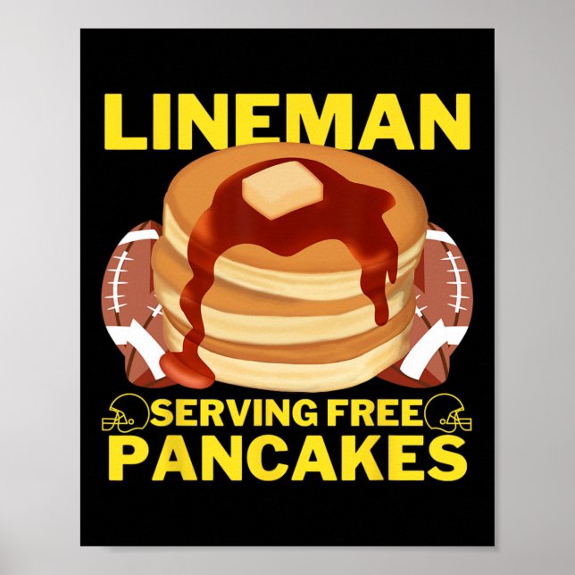 Lineman Serving Pancakes Football Lineman Poster (Vorne)