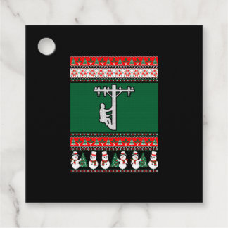 Lineman Ugly Christmas Sweater Geschenkanhänger