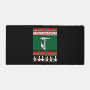Lineman Ugly Christmas Sweater Schreibtischunterlage