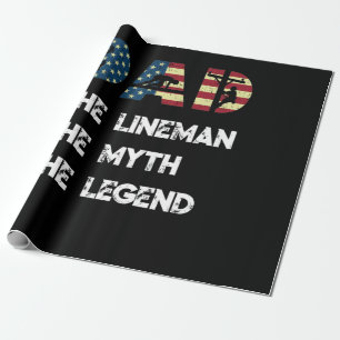 Lineman Vater Vater Myth Legend American Flag Geschenkpapier
